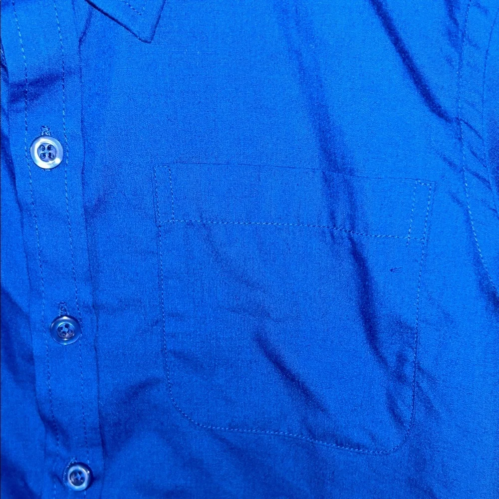 Boys Vibrant Blue Casual Collared Button Down Shirt size 6